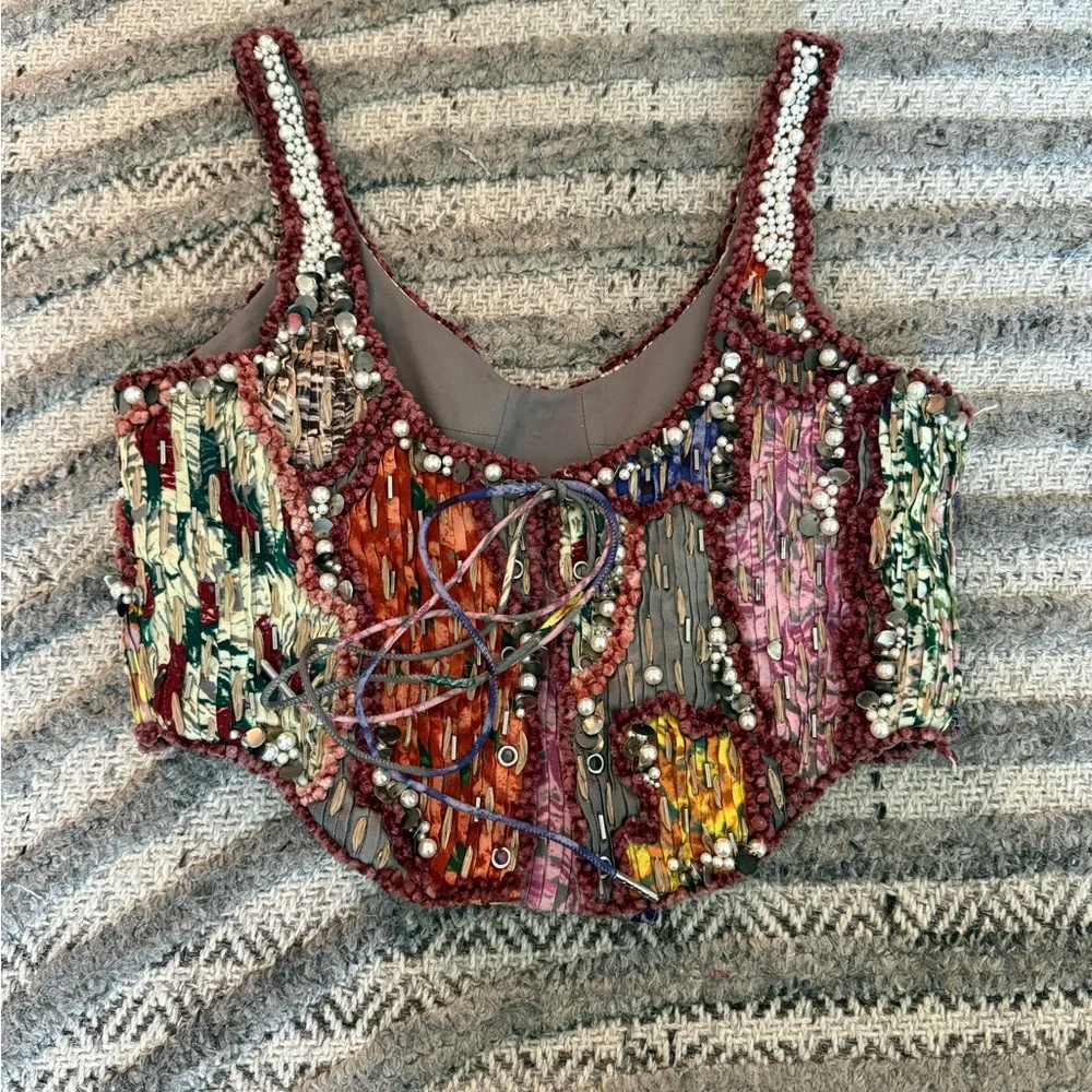 Sequin Embellished Corset - Multicolor - Picture 3 of 5